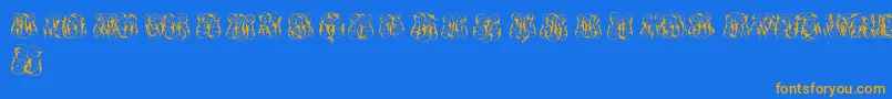 fuente HardToReadMonogramsTwo – Fuentes Naranjas Sobre Fondo Azul