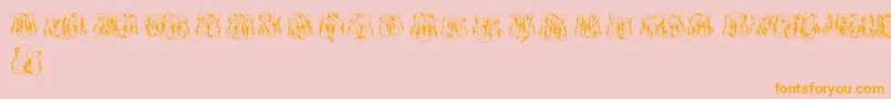 HardToReadMonogramsTwo-Schriftart – Orangefarbene Schriften auf rosa Hintergrund