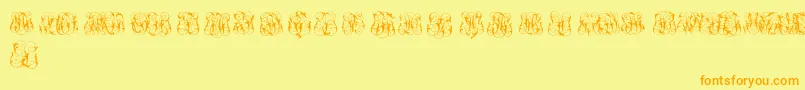 HardToReadMonogramsTwo Font – Orange Fonts on Yellow Background