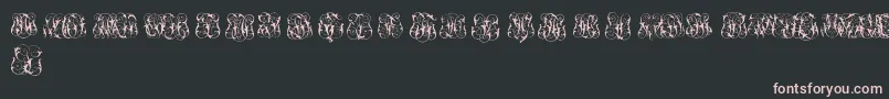 フォントHardToReadMonogramsTwo – 黒い背景にピンクのフォント