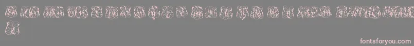 HardToReadMonogramsTwo-Schriftart – Rosa Schriften auf grauem Hintergrund