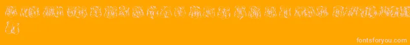 HardToReadMonogramsTwo-fontti – vaaleanpunaiset fontit oranssilla taustalla