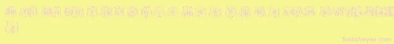 HardToReadMonogramsTwo-Schriftart – Rosa Schriften auf gelbem Hintergrund