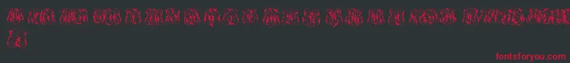 HardToReadMonogramsTwo Font – Red Fonts on Black Background