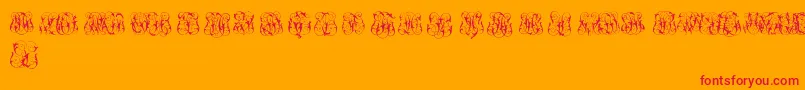 HardToReadMonogramsTwo Font – Red Fonts on Orange Background