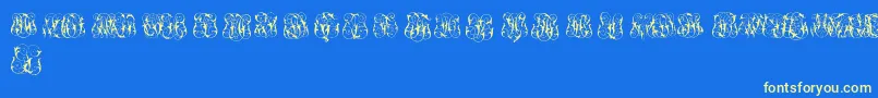 HardToReadMonogramsTwo Font – Yellow Fonts on Blue Background