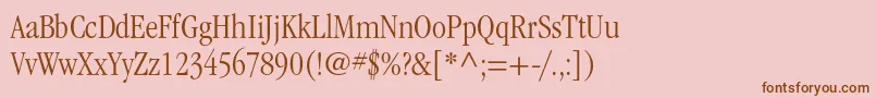 フォントItcgaramondstdLtcond – ピンクの背景に茶色のフォント