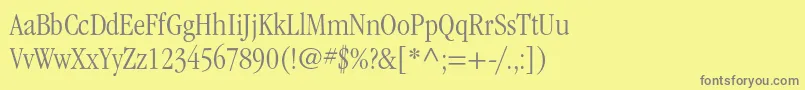 フォントItcgaramondstdLtcond – 黄色の背景に灰色の文字