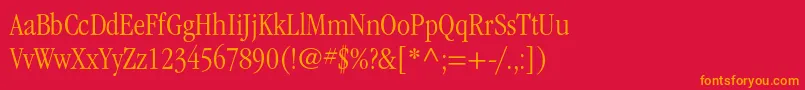 フォントItcgaramondstdLtcond – 赤い背景にオレンジの文字