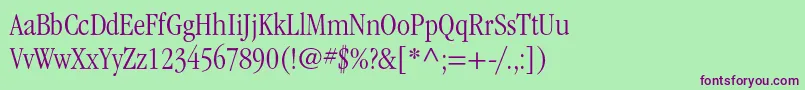ItcgaramondstdLtcond Font – Purple Fonts on Green Background