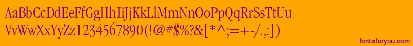 ItcgaramondstdLtcond Font – Purple Fonts on Orange Background