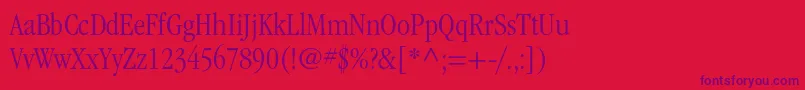 ItcgaramondstdLtcond Font – Purple Fonts on Red Background