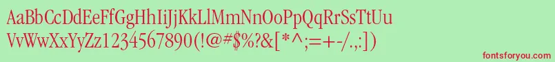 ItcgaramondstdLtcond Font – Red Fonts on Green Background