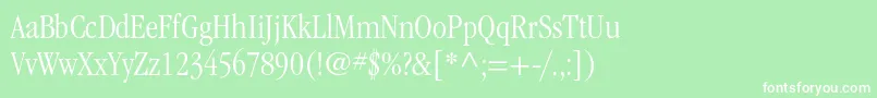 フォントItcgaramondstdLtcond – 緑の背景に白い文字