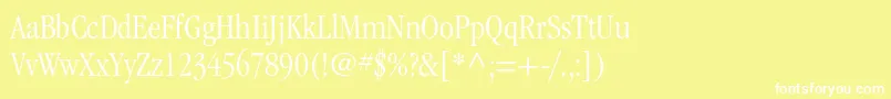 フォントItcgaramondstdLtcond – 黄色い背景に白い文字