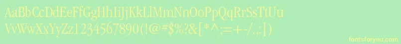 ItcgaramondstdLtcond Font – Yellow Fonts on Green Background