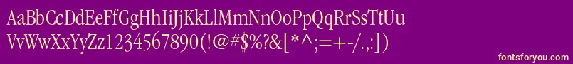 フォントItcgaramondstdLtcond – 紫の背景に黄色のフォント