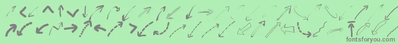 Więcej informacji o czcionce Peaxwebdesignarrows Czcionka Peaxwebdesignarrows – szare czcionki na zielonym tle