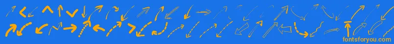 Шрифт Peaxwebdesignarrows – оранжевые шрифты на синем фоне
