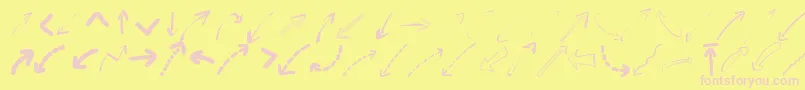 Peaxwebdesignarrows Font – Pink Fonts on Yellow Background