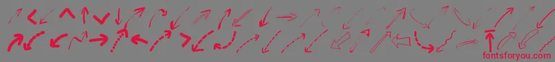 Peaxwebdesignarrows Font – Red Fonts on Gray Background