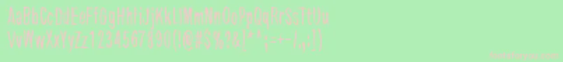 TremoloFlaw-fontti – vaaleanpunaiset fontit vihreällä taustalla