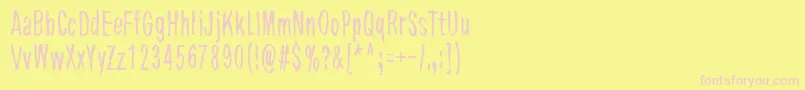 TremoloFlaw-Schriftart – Rosa Schriften auf gelbem Hintergrund