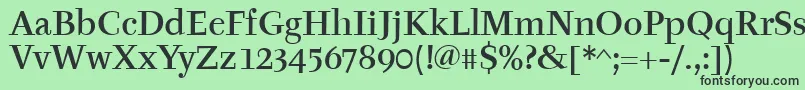 フォントTyfamditcTt – 緑の背景に黒い文字