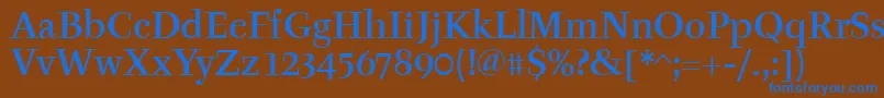 TyfamditcTt Font – Blue Fonts on Brown Background