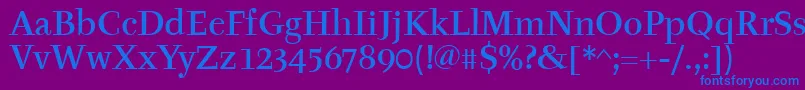 TyfamditcTt Font – Blue Fonts on Purple Background