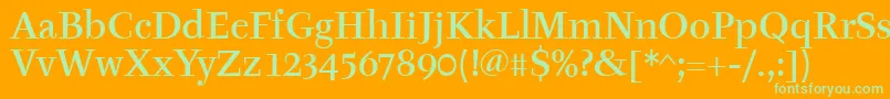 TyfamditcTt Font – Green Fonts on Orange Background