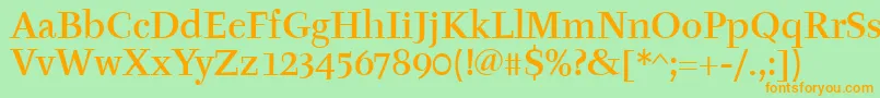 TyfamditcTt Font – Orange Fonts on Green Background