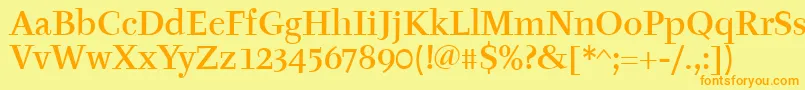 TyfamditcTt Font – Orange Fonts on Yellow Background