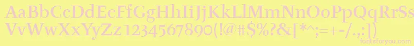 TyfamditcTt Font – Pink Fonts on Yellow Background