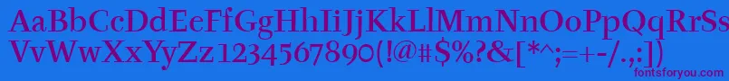 TyfamditcTt Font – Purple Fonts on Blue Background