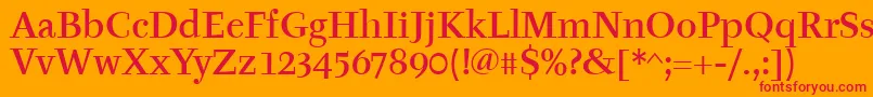 フォントTyfamditcTt – オレンジの背景に赤い文字