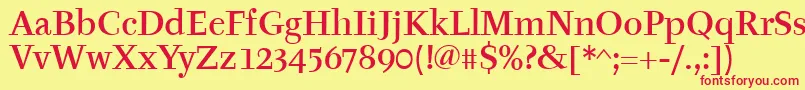 TyfamditcTt Font – Red Fonts on Yellow Background