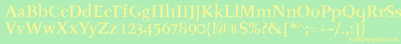 TyfamditcTt Font – Yellow Fonts on Green Background