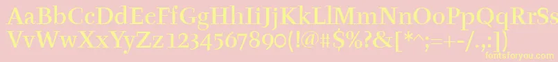 TyfamditcTt Font – Yellow Fonts on Pink Background