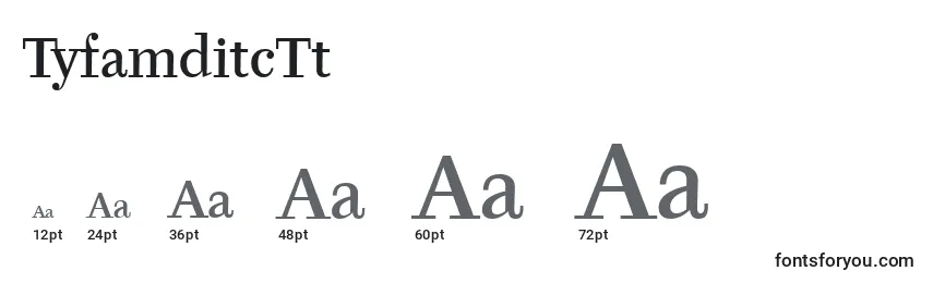 Размеры шрифта TyfamditcTt