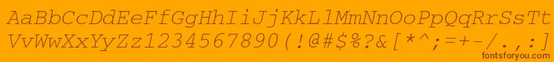 Crr36C Font – Brown Fonts on Orange Background