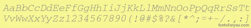 Czcionka Crr36C – szare czcionki na żółtym tle
