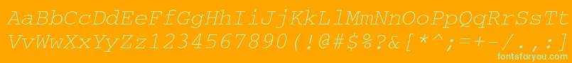 Crr36C Font – Green Fonts on Orange Background