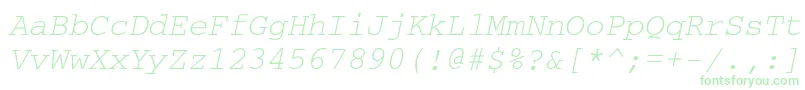 フォントCrr36C – 白い背景に緑のフォント