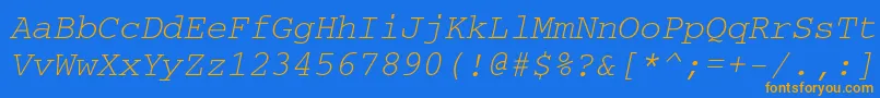 Crr36C Font – Orange Fonts on Blue Background