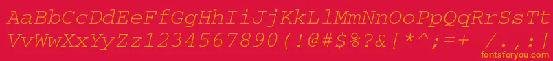 Crr36C Font – Orange Fonts on Red Background