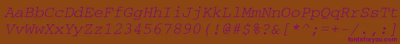 Crr36C Font – Purple Fonts on Brown Background