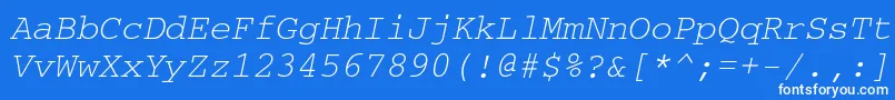 フォントCrr36C – 青い背景に白い文字