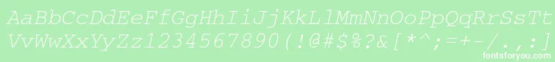 フォントCrr36C – 緑の背景に白い文字
