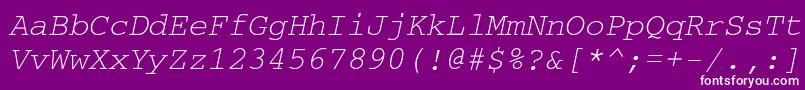 フォントCrr36C – 紫の背景に白い文字